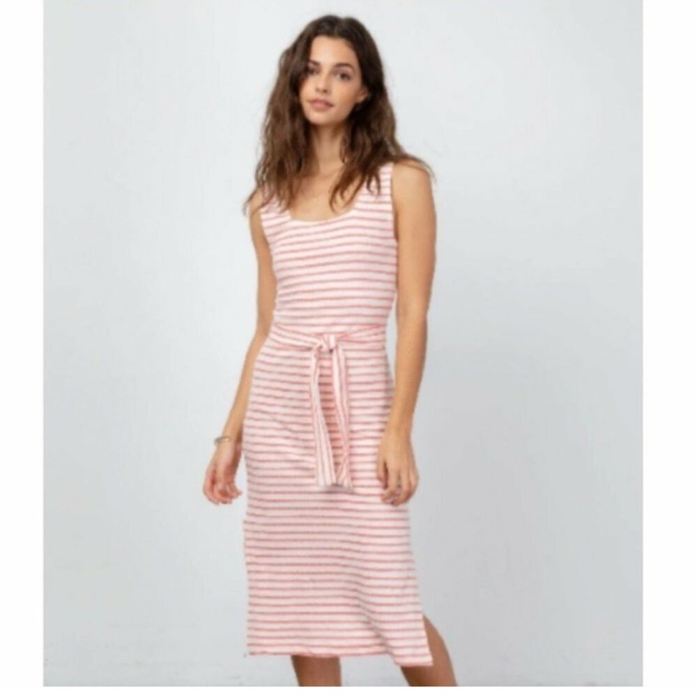 RAILS Taylin Ivory Peony Stripe Dress Size M Cotton Tank Midi - Picture 3 of 13